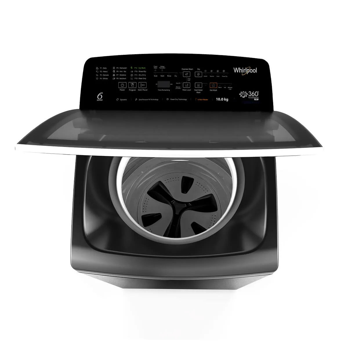 WHIRLPOOL | 5 STAR | 10KG | FULLY AUTOMATIC | TOP LOAD | WITH IN-BUILT HEATER | 360 BW PRO H 10 GRAPHITE GREY 10 YMW 31688