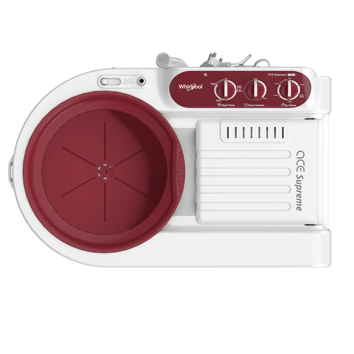 WHIRLPOOL | 5 STAR | 7 KG | SEMI AUTOMATIC | TOP LOAD | ACE 7 SUPREME CORAL RED