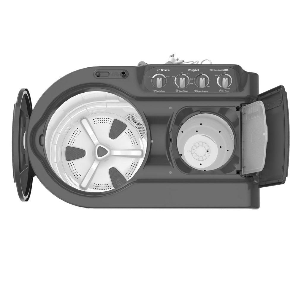 WHIRLPOOL | 5 STAR | 7 KG | SEMI AUTOMATIC | TOP LOAD | ACE 7.0 SUPER SOAK GREY