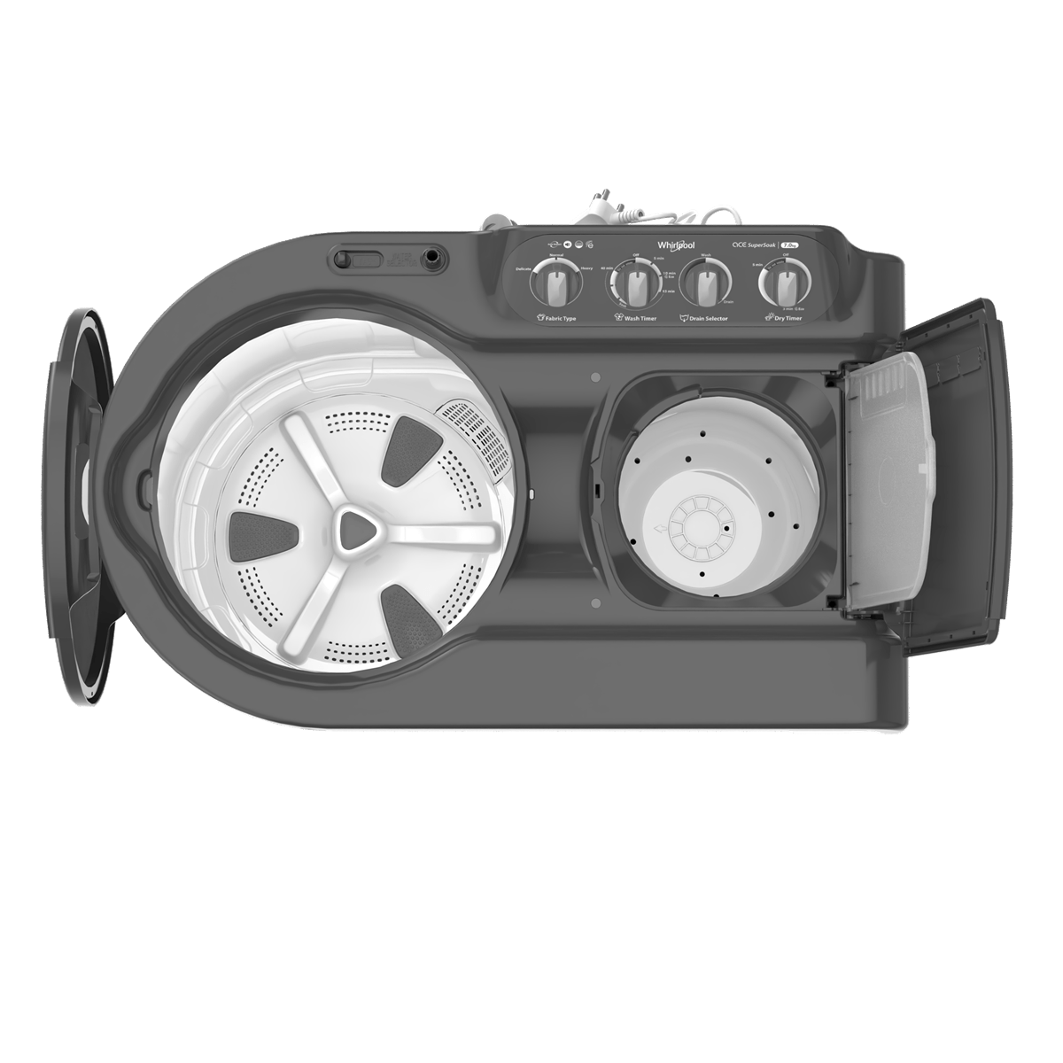 WHIRLPOOL | 5 STAR | 7 KG | SEMI AUTOMATIC | TOP LOAD | ACE 7.0 SUPER SOAK GREY