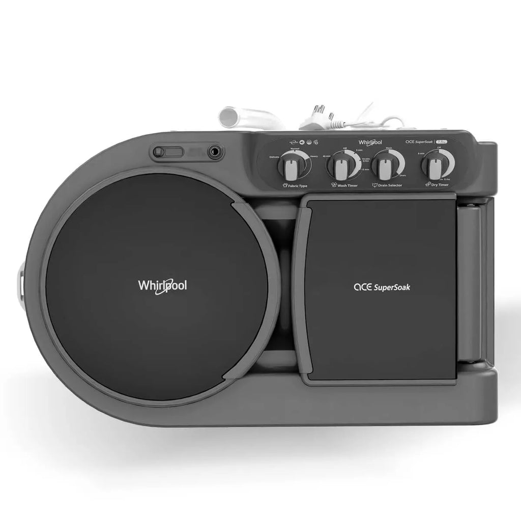 WHIRLPOOL | 5 STAR | 7 KG | SEMI AUTOMATIC | TOP LOAD | ACE 7.0 SUPER SOAK GREY