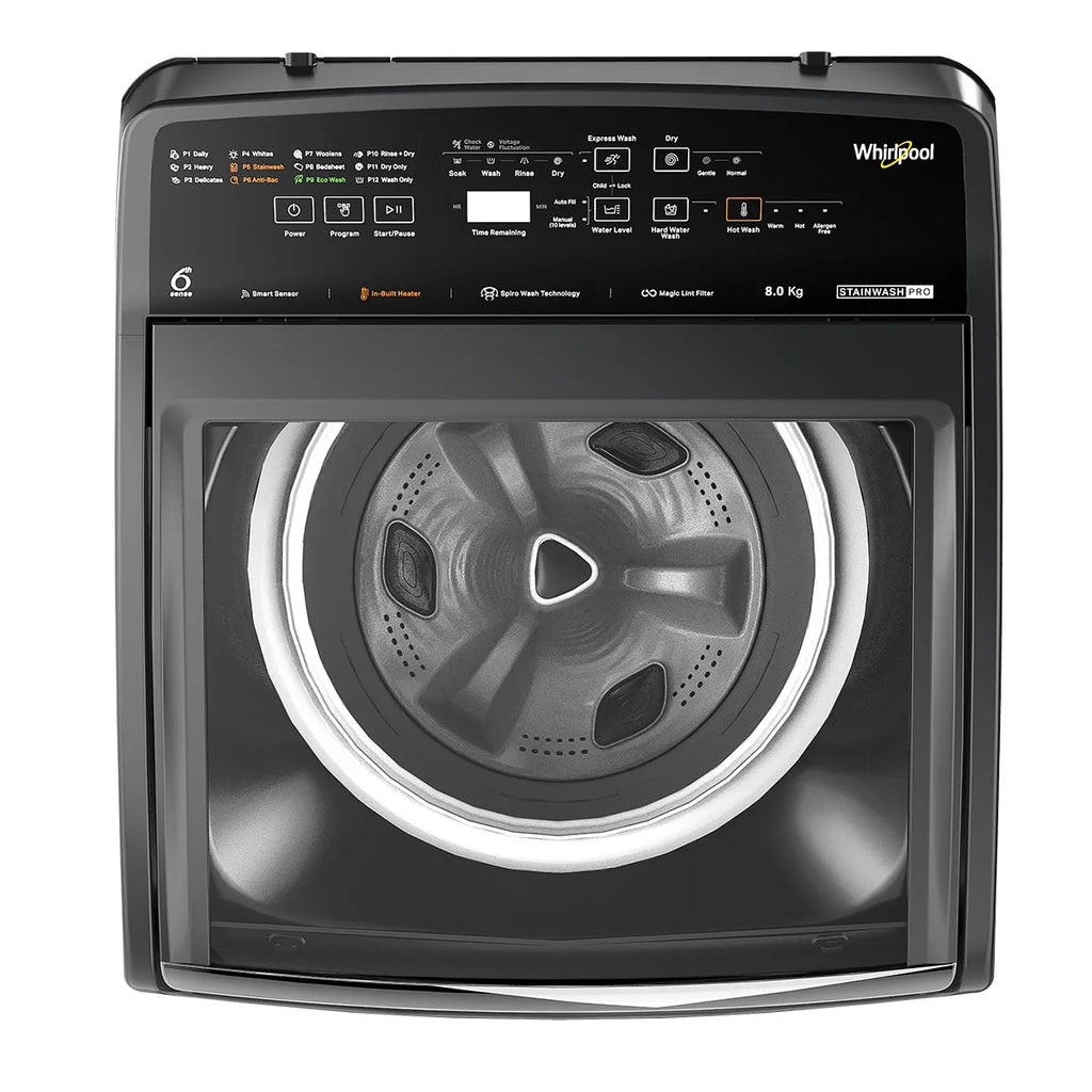 WHIRLPOOL | 5 STAR | 8 KG | FULLY AUTOMATIC | TOP LOAD | STAINWASH PRO 8.0 GREY 10 YMW