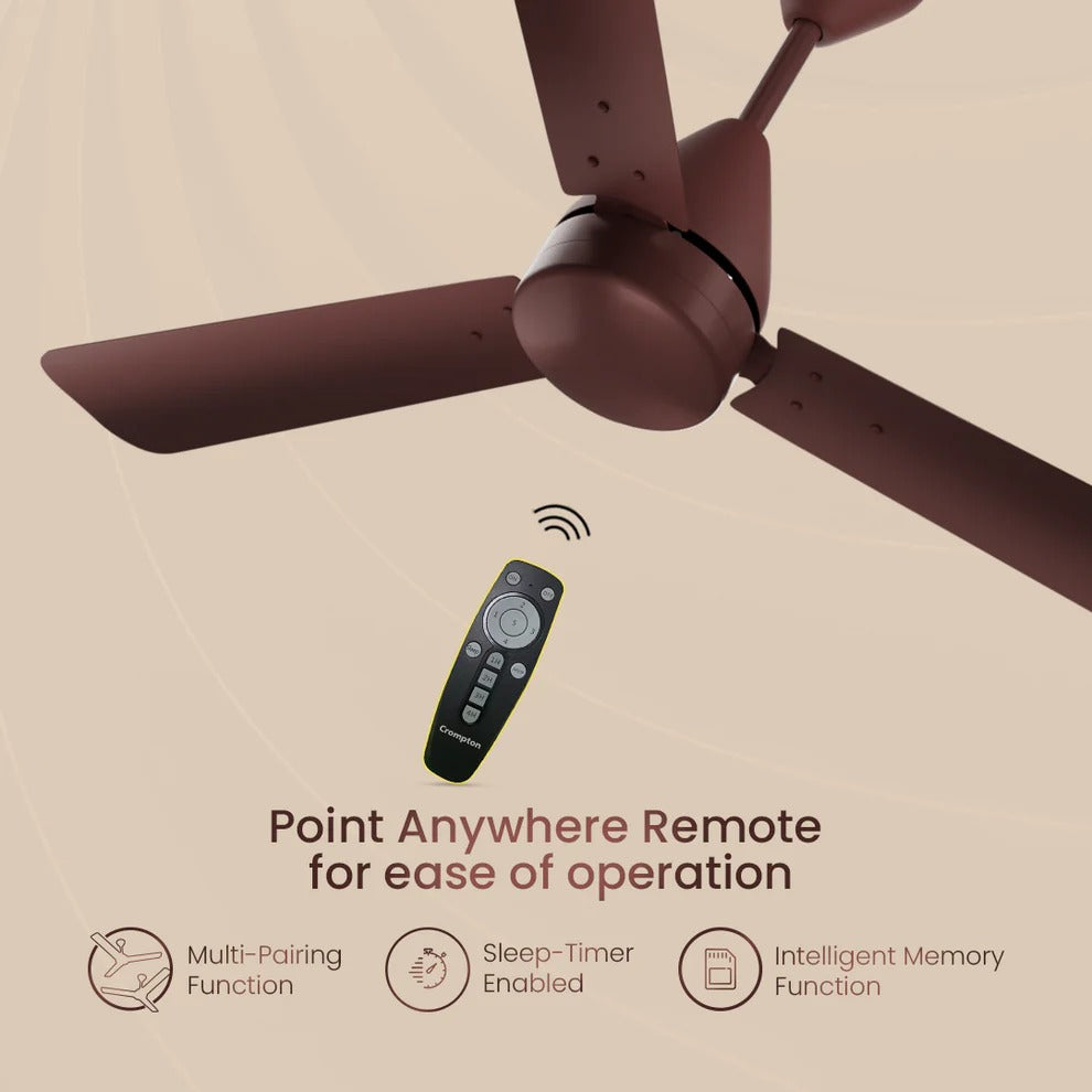 CROMPTON | CELLING FAN  |1200 MM BLDC|  ENERGION COOKIE | BROWN 5Z