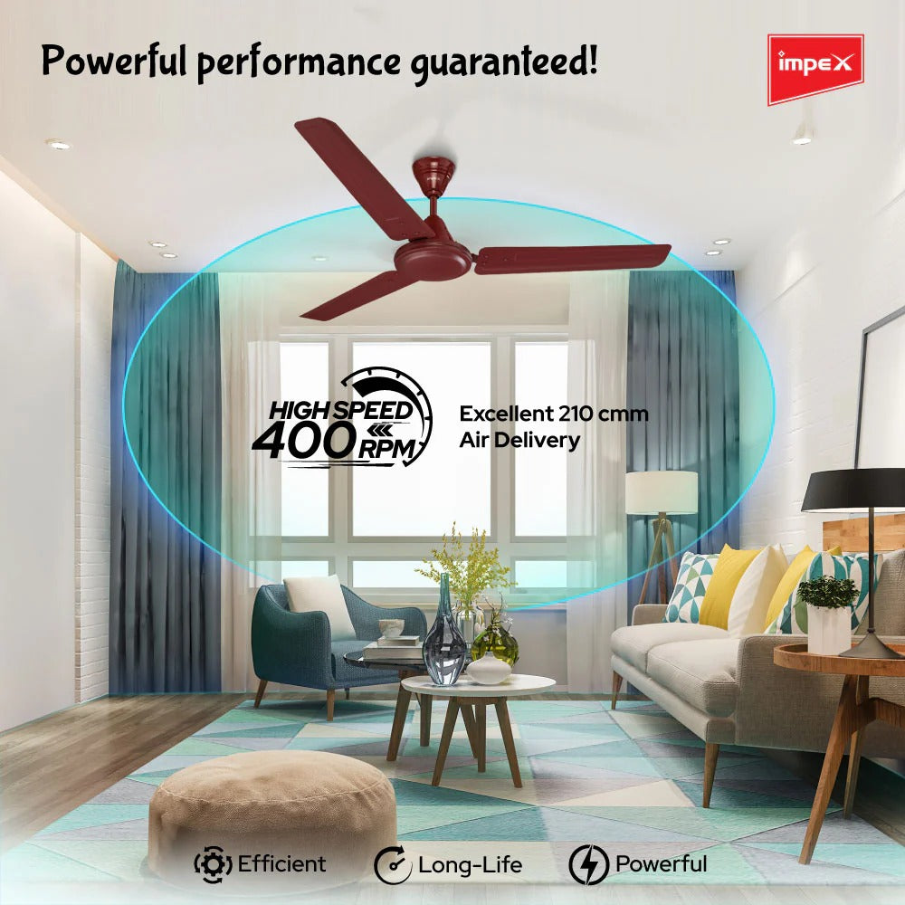 IMPEX | CELLING FAN | 1200MM |AEROZ CHERRY| BROWN