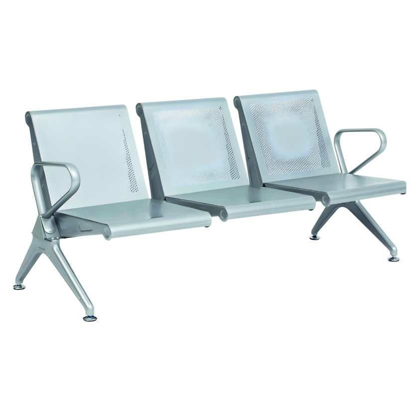 AIRPORT CHAIR | 3-SEAT | STAINLESS STEEL