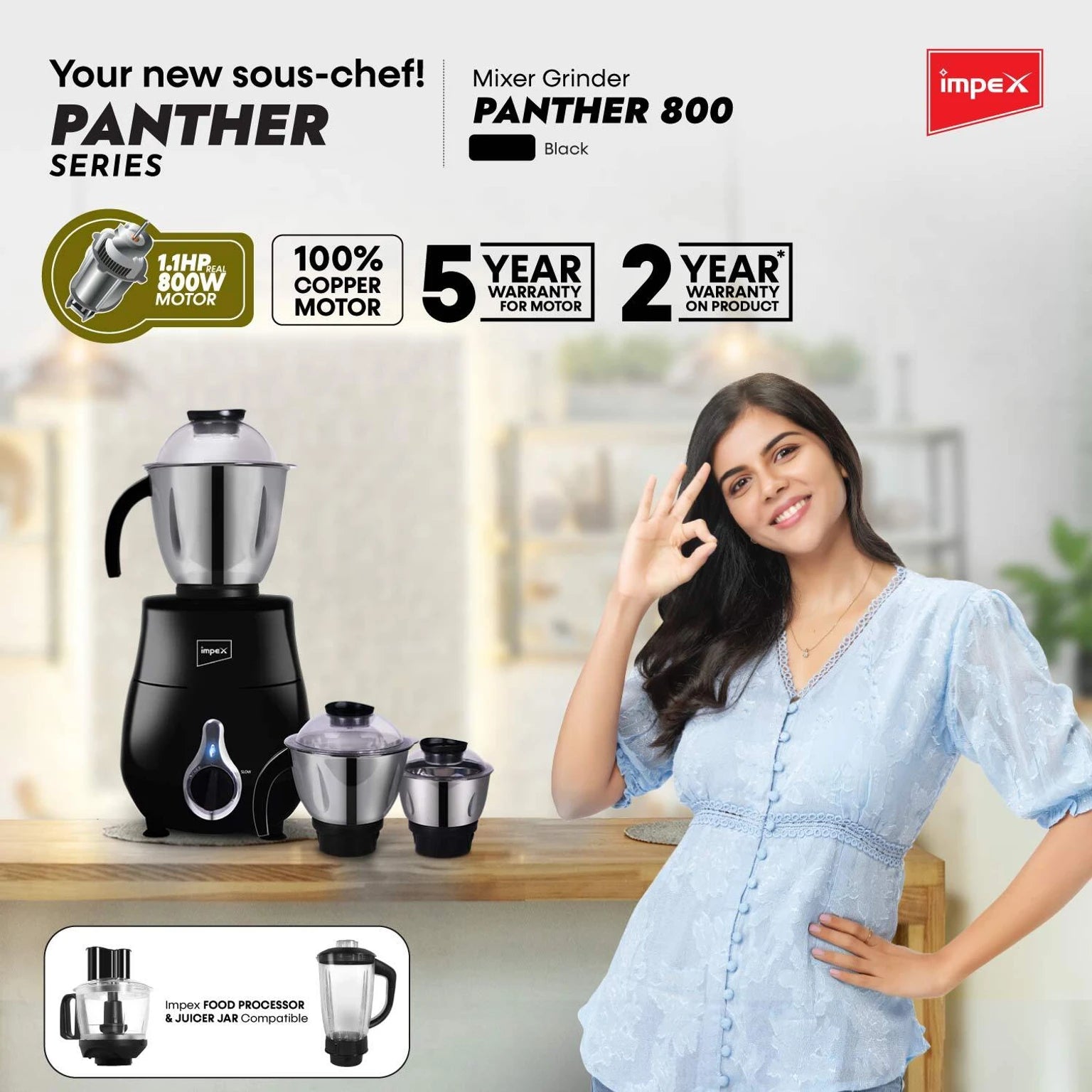 IMPEX | MIXER GRINDER | PANTHER | 800 DELIGHT